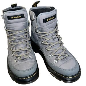Dr Martens Docs Combs Tech Padded Boots Gray Combat Hiker Women’s 5 Mens 4 EUC